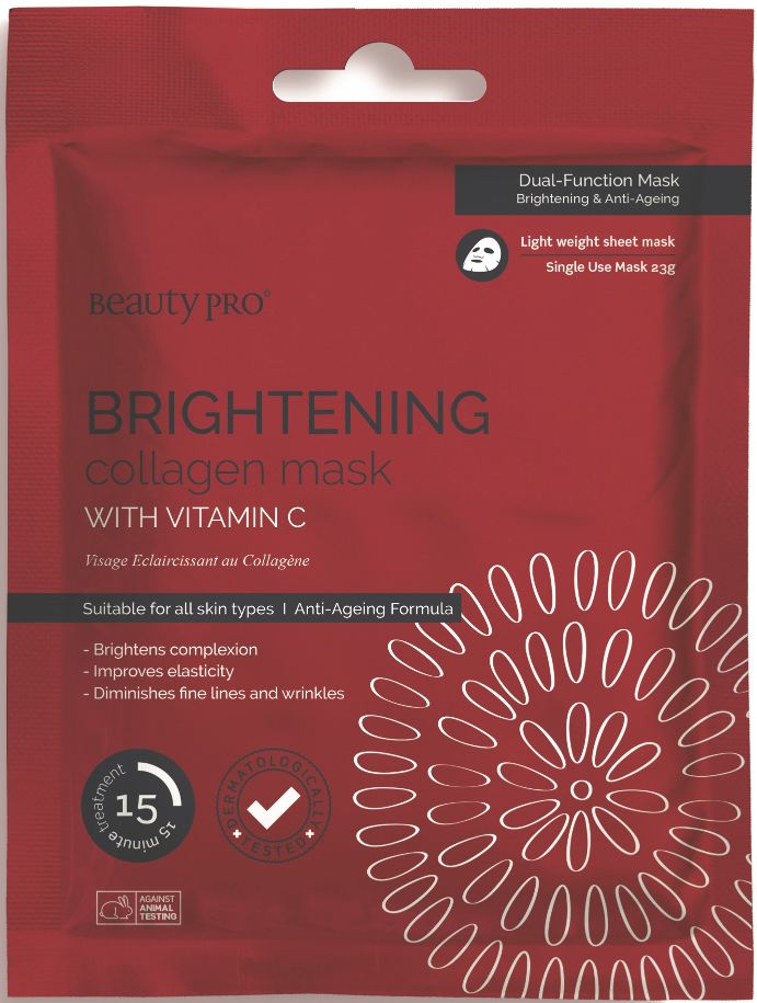 Beauty PRO Brightening Collagen Mask With Vitamin-C
Sheet maske